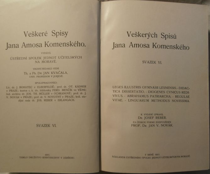 VEŠKERÉ SPISY JANA AMOSE KOMENSKÉHO VI. – detail 1