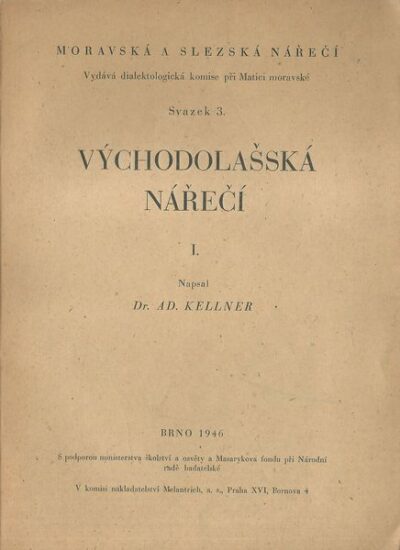VÝCHODOLAŠSKÁ NÁŘEČÍ – Adolf Kellner