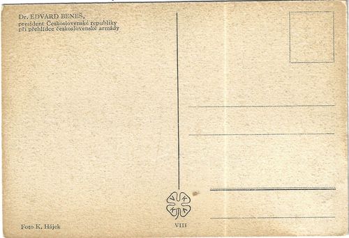 DR. EDVARD BENEŠ, PRESIDENT ČESKOSLOVENSKÉ REPUBLIKY PŘI PŘEHLÍDCE ČESKOSLOVENSKÉ ARMÁDY – detail 1