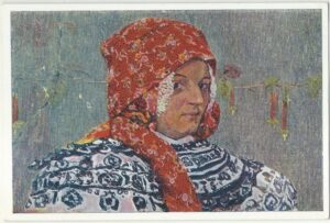 JOŽA ÚPRKA: DĚVČE Z RATIŠKOVIC VE SVÁTEČNÍM ŠÁTKU pohlednice