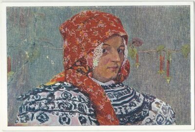 JOŽA ÚPRKA: DĚVČE Z RATIŠKOVIC VE SVÁTEČNÍM ŠÁTKU pohlednice