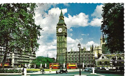 LONDON: BIG BEN AND PARLIAMENT SQUARE pohlednice