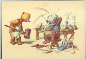 A. L. SALAČ: MEDVĚD DOSTAL PO KEBULI pohlednice