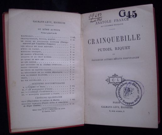 CRAINQUEBILLE – Anatole France