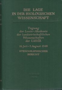 DIE LAGE IN DER BIOLOGISCHEN WISSENSCHAFT