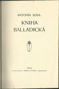 KNIHA BALLADICKÁ – Antonín Sova