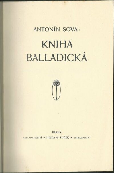 KNIHA BALLADICKÁ – Antonín Sova