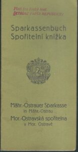 SPOŘITELNÍ KNÍŽKA – MOR.-OSTRAVSKÁ SPOŘITELNA