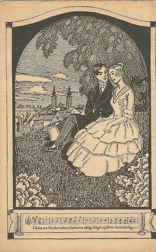 vecersastrahovskou VEČER ZA STRAHOVSKOU BRÁNOU pohlednice