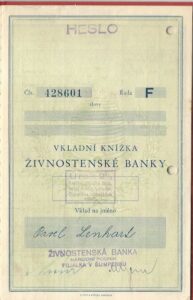 VKLADNÍ KNÍŽKA ŽIVNOSTENSKÉ BANKY