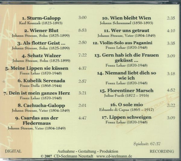 CD BERÜHMTE OPERETTEN-ARIEN