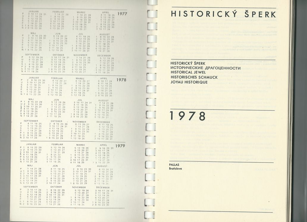 HISTORICKÝ ŠPERK 1978 kalendář