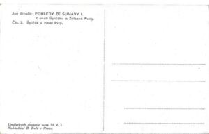 JAN MINAŘÍK – ŠPIČÁK A HOTEL RIXY pohlednice
