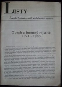 LISTY – OBSAH A JMENNÝ REJSTŘÍK 1971-1980