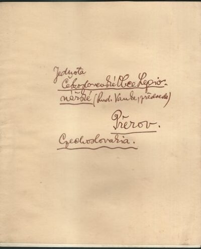 POZDRAVNÝ LIST PRESIDENTA DR. ED. BENEŠE Z EXILU – Ed. Beneš