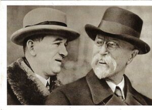 T. G. MASARYK, PRESIDENT OSVOBODITEL A DR. EDVARD BENEŠ, PRESIDENT BUDOVATEL pohlednice