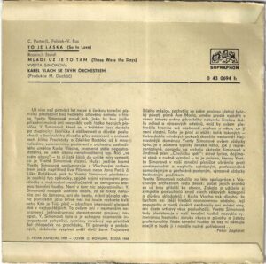 YVETTA SIMONOVÁ – TO JE LÁSKA / MLÁDÍ UŽ JE TO TAM (SP)