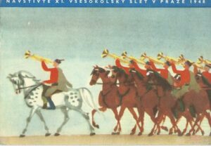 NAVŠTIVTE XI. VŠESOKOLSKÝ SLET V PRAZE 1948 pohlednice