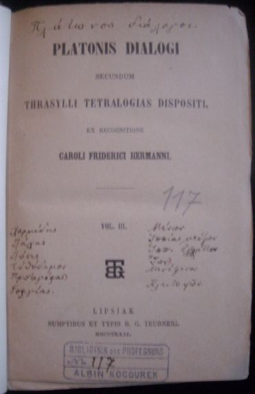 platoniss PLATONIS DIALOGI, VOL.III. – Carol Frideric Hermann
