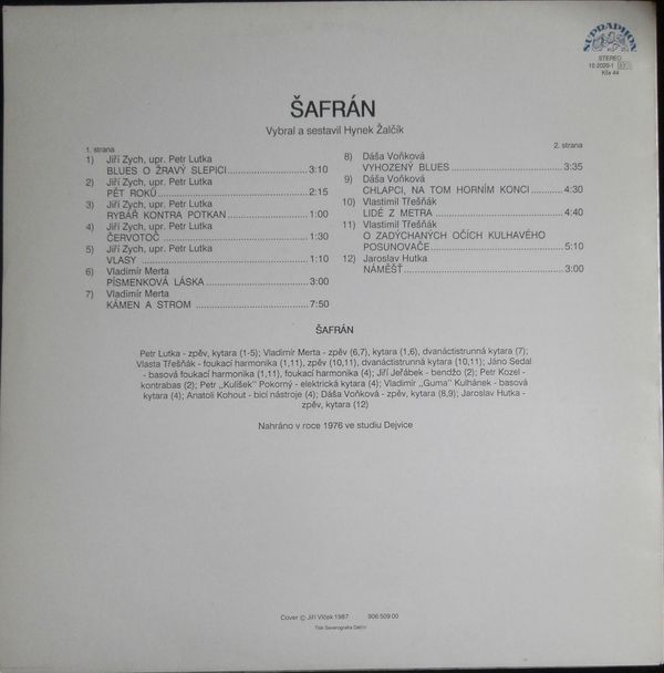 ŠAFRÁN LP deska