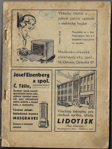 TĚŠÍNSKÝ KALENDÁŘ 1937 – detail 1