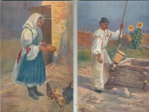 UMĚLECKÉ POHLEDNICE – UHERŠTÍ SLOVÁCI OD PÝŠŤAN pohlednice