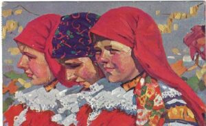 VÁZÁNÍ ŠÁTKŮ pohlednice