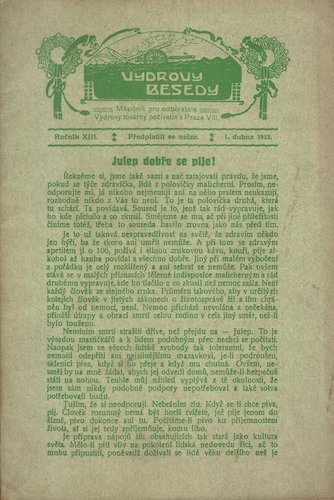 vydrbesxiii VYDROVY BESEDY, ROČ. XIII., Č. 4