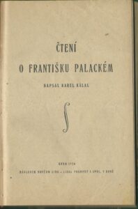 ČTENÍ O FRANTIŠKU PALACKÉM – Karel Kálal