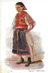 DÍVKA V KROJI (GYETVAI LEÁNY) pohlednice