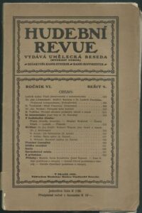 HUDEBNÍ REVUE, ROČ. VI., SEŠIT 9.