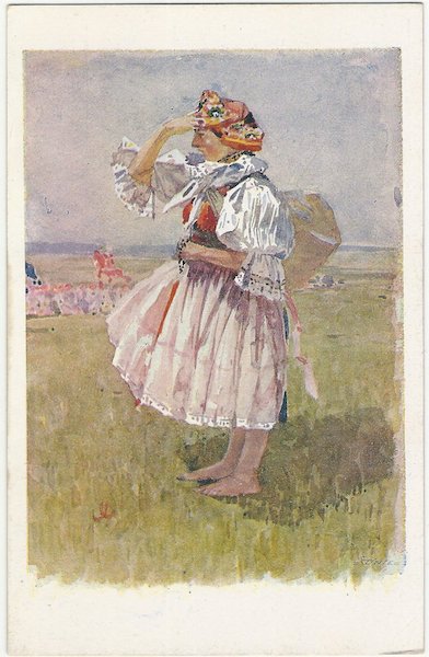 juprkaslvackdevc J. ÚPRKA: SLOVÁCKÉ DĚVČE pohlednice