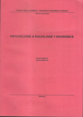 PSYCHOLOGIE A SOCIOLOGIE V EKONOMICE