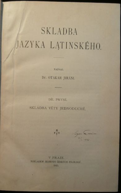 skljala SKLADBA LATINSKÉHO JAZYKA – Otakar Jiráni