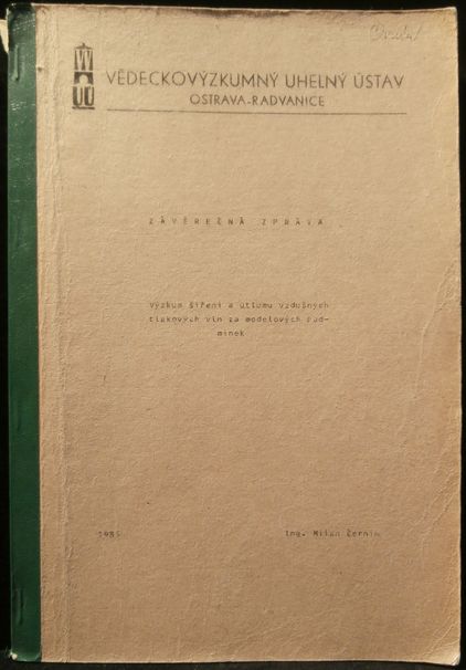 VÝZKUM ŠÍŘENÍ A ÚTLUMU VZDUŠNÝCH TLAKOVÝCH VLN ZA MODELOVÝCH PODMÍNEK