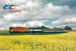 EUROCITY EC 166 – ALBERT EINSTEIN (PRAHA – BERN) POBLÍŽ ČESKÉ KUBICE pohlednice