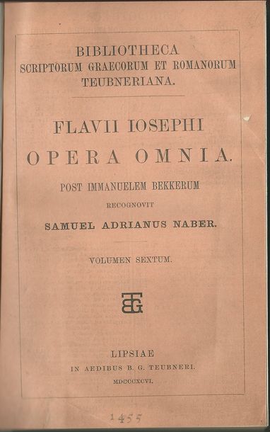 operaomni FLAVII IOSEFI OPERA OMNIA VI.