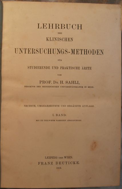 LEHRBUCH DER KLINISCHEN UNTERSUCHUNGS-METHODEN – I. BAND