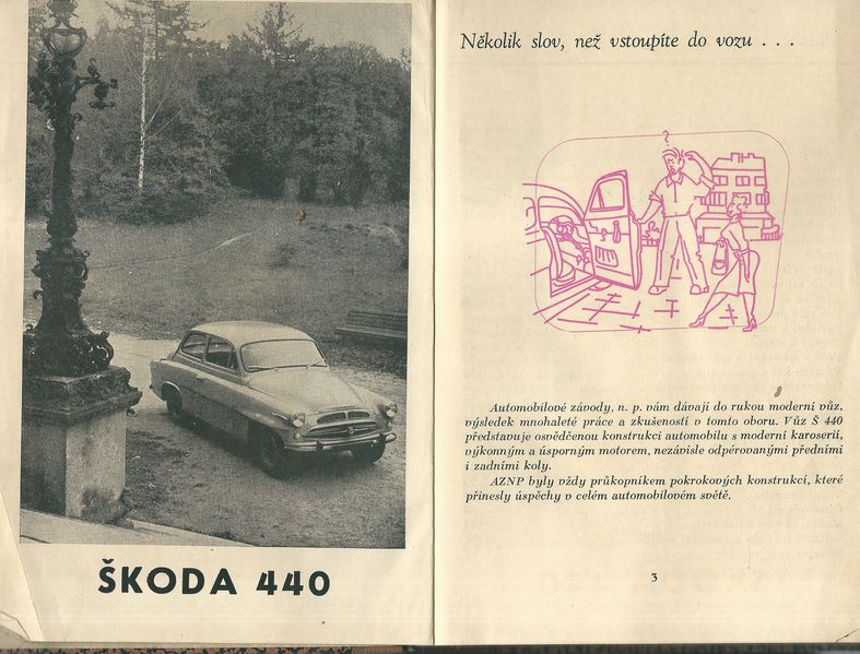 NÁVOD K OBSLUZE OSOBNÍHO VOZU ŠKODA 440 – detail 1