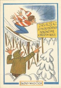 SKOKY NA LYŽÍCH pohlednice