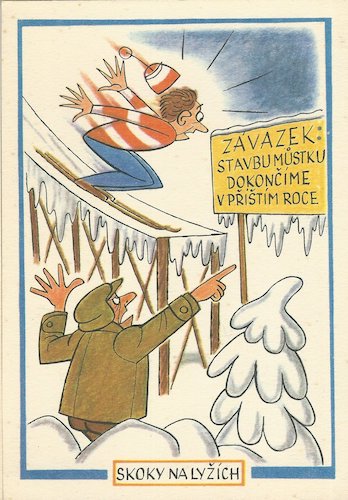 skoknalyzichpohl SKOKY NA LYŽÍCH pohlednice