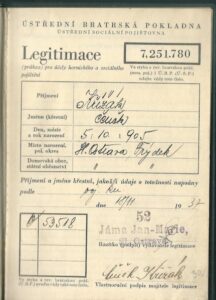 ÚSTŘEDNÍ BRATRSKÁ POKLADNA – LEGITIMACE