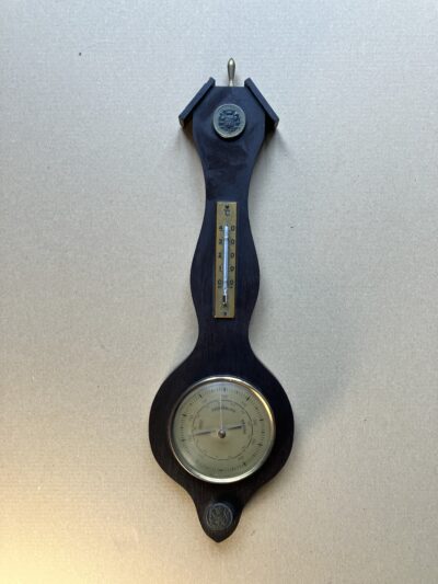 BAROMETR DŘEVĚNÝ NÁSTĚNNÝ BAROMETR S TEPLOMĚREM