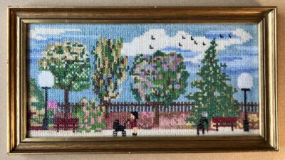 OBRAZ STROMY VYŠÍVANÝ OBRAZ PARK