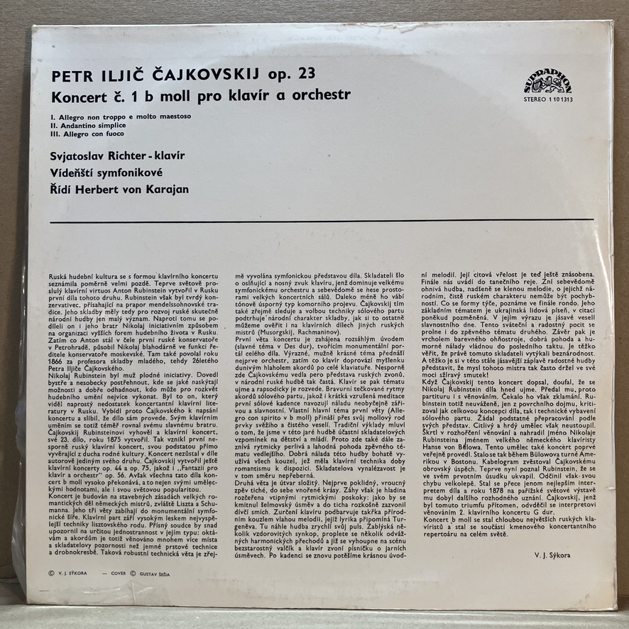 ČAJKOVSKIJ – KONCERT PRO KLAVÍR A ORCHESTR Č. 1 B MOLL OP. 23 (LP) - Obrázek 2