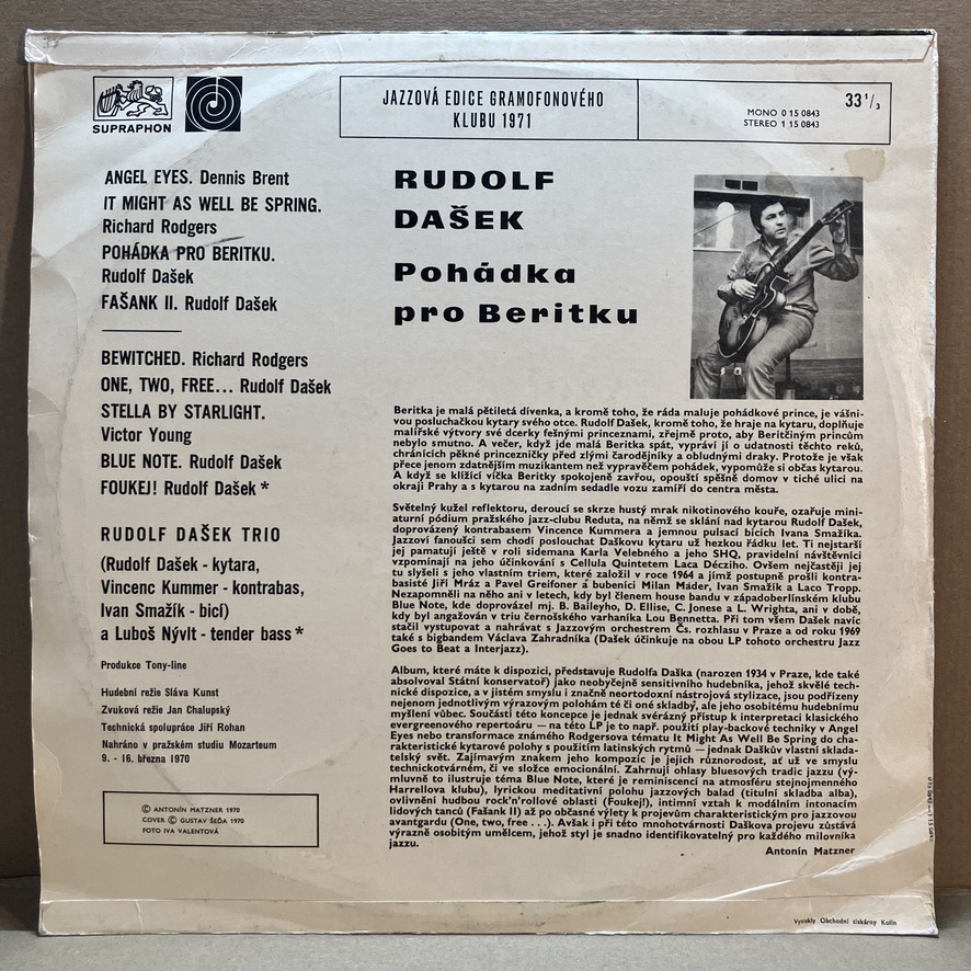 RUDOLF DAŠEK – POHÁDKA PRO BERITKU (LP) - Obrázek 2