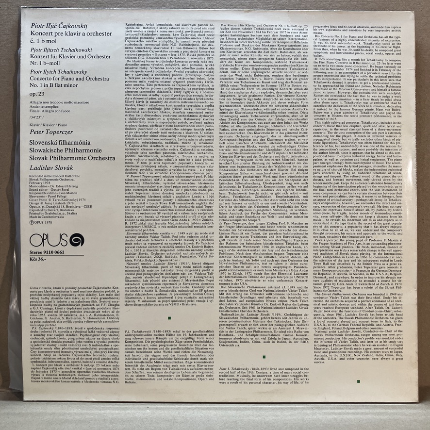 TCHAIKOVSKY – PIANO CONCERTO NO. 1 IN B FLAT MINOR OP. 23 (LP) - Obrázek 2