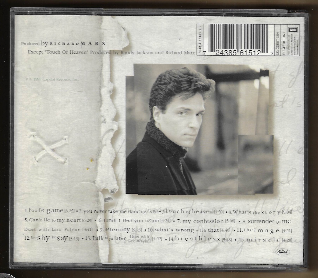 RICHARD MARX – FLESH AND BONE (CD) - Obrázek 2