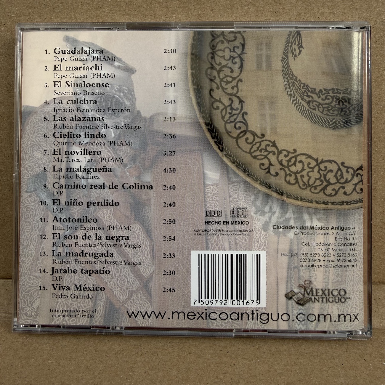 MARIACHI CARRILLO – MÚSICA DE MARIACHI (CD) - Obrázek 3