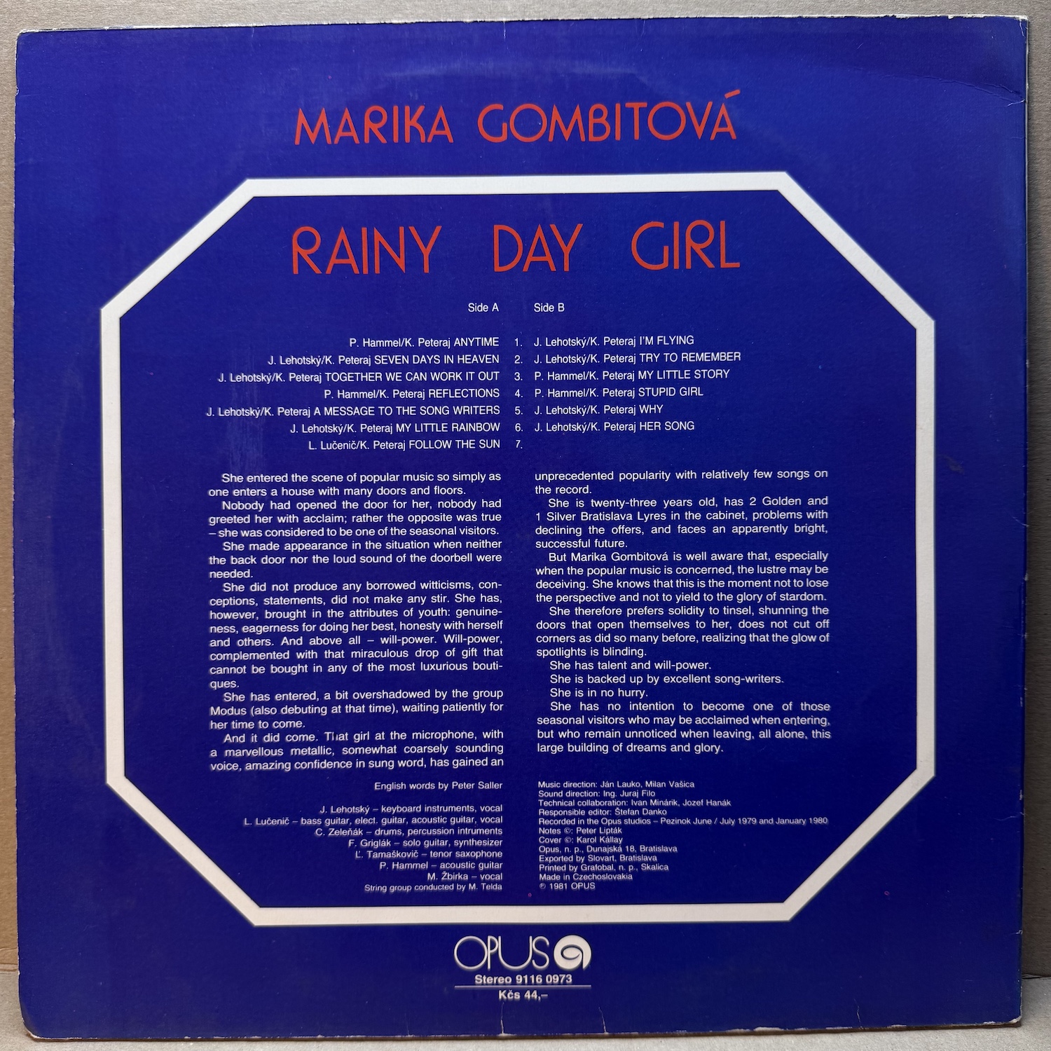 MARIKA GOMBITOVÁ – RAINY DAY GIRL (LP) - Obrázek 2